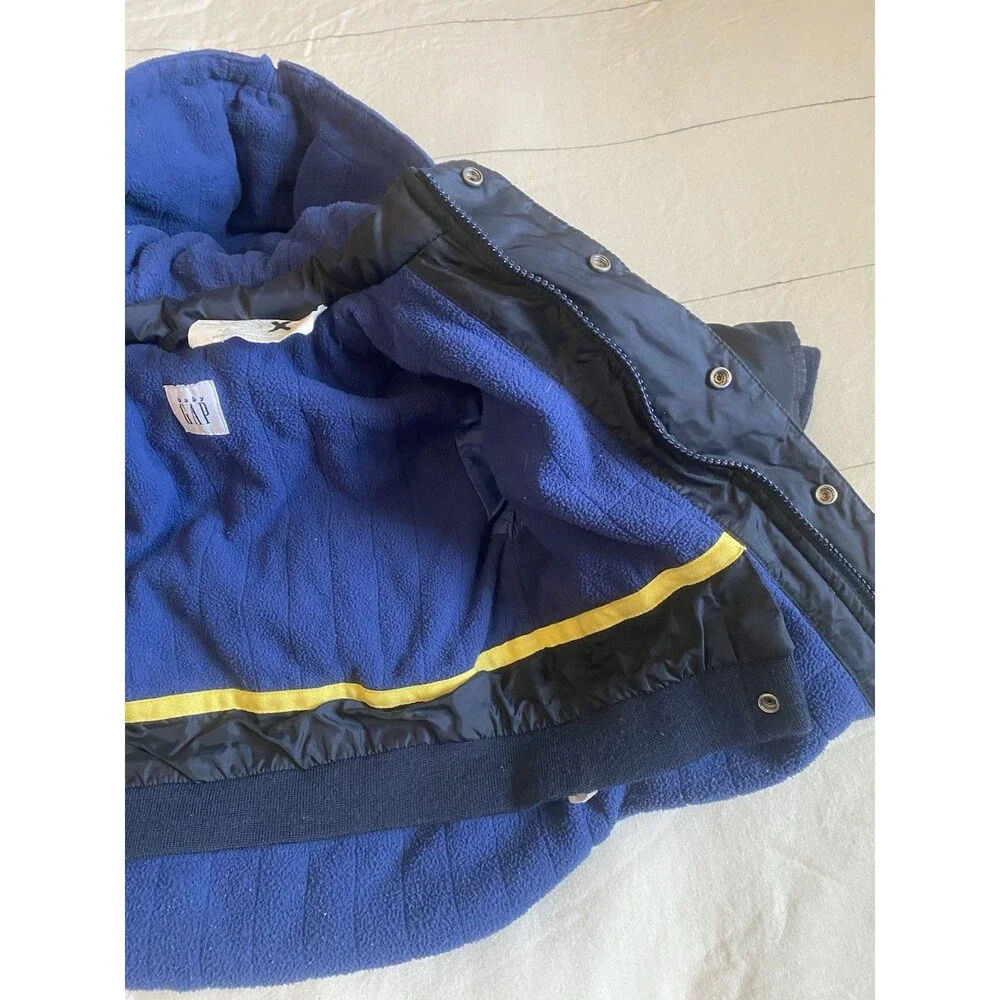 VTG Baby Gap Navy Down Puffer Jacket 18 24M Y2K Gorpcore Winter Coat Fleece EUC